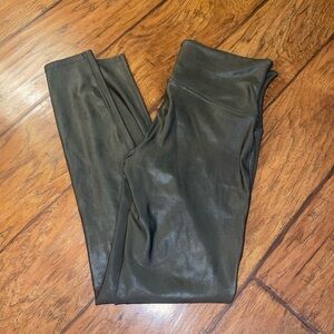 SPANX green Faux Leather Leggings pants size XL woman’s